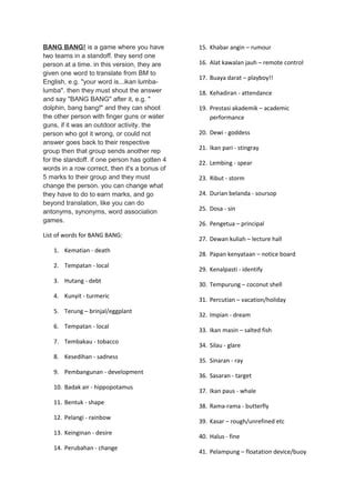 List of words for bang bang | PDF