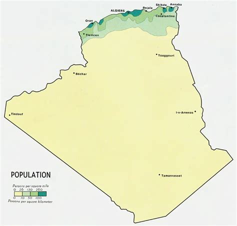 Algeria Population Map 1971 • Mapsof.net