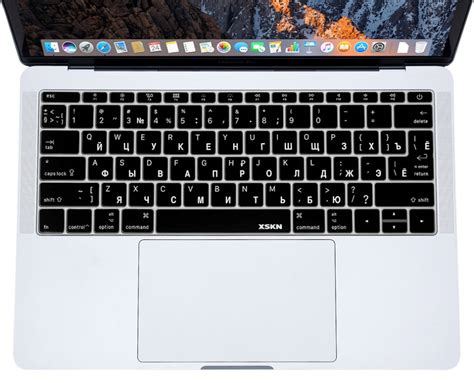 XSKN Russian Keyboard Cover for New Macbook Pro 13" A1708 (Flat Key, No Touch Bar) US EU Version ...