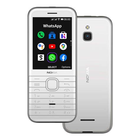 Nokia 8000 Dual SIM 3G/4G Senior Mobile Phone (White) | AUDITECH