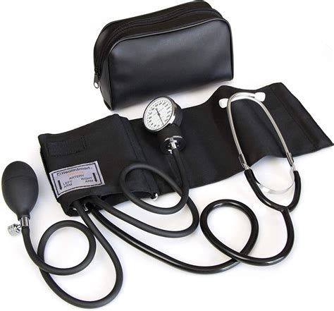 HealthSmart Manual Blood Pressure Monitor Kit with Attached Stethoscope - Standard Cuff Size 10 ...