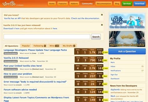 Vanilla Forums Demo Site » Try Vanilla Forums without installing it