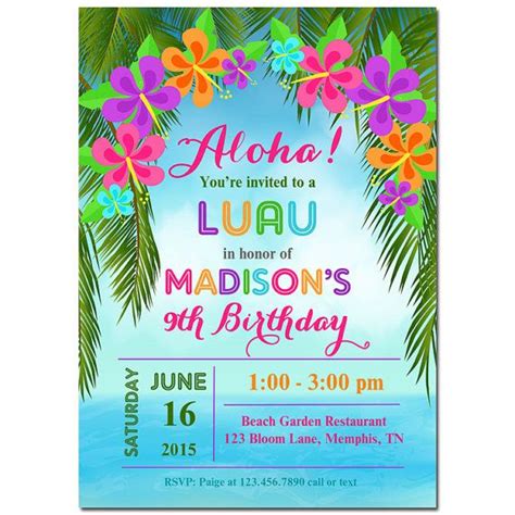 Invitations INSTANT ACCESS Digital Party Invitation Tiki Invitation ...