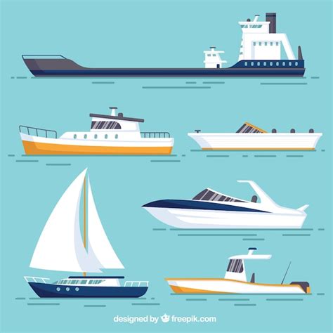 Free Vector | Various boats with different designs