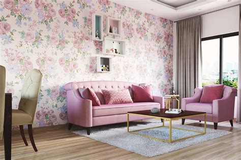 Pink Living Room Wallpaper | Cabinets Matttroy