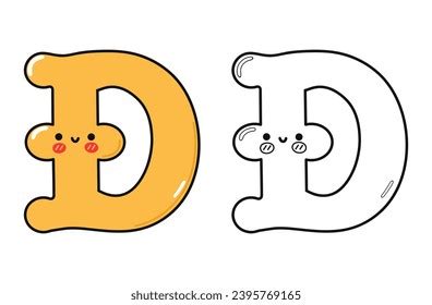 Dogecoin Symbol Sign Character Outline Cartoon Stock Vector (Royalty ...