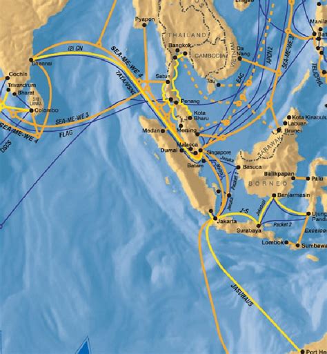 Sea cables available for communications to/from Indonesia. Source ...