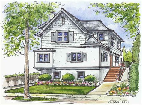 House Sketch Color at PaintingValley.com | Explore collection of House ...