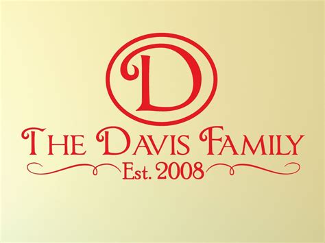 Personalized Family Name Decal - 0016 Family Monogram Family Established Date Vinyl Wall Decal ...