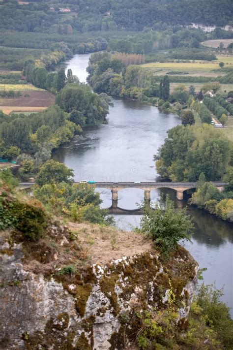 View of the River Dordogne and the Dordogne Valley Stock Image - Image ...