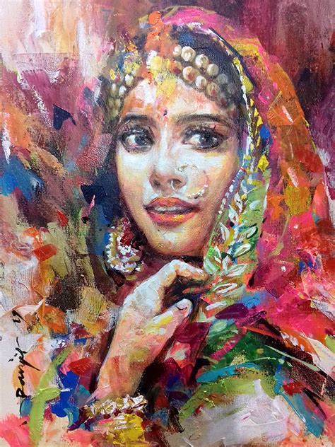 Sondarya | Acrylic Painting on Canvas | Exotic India Art