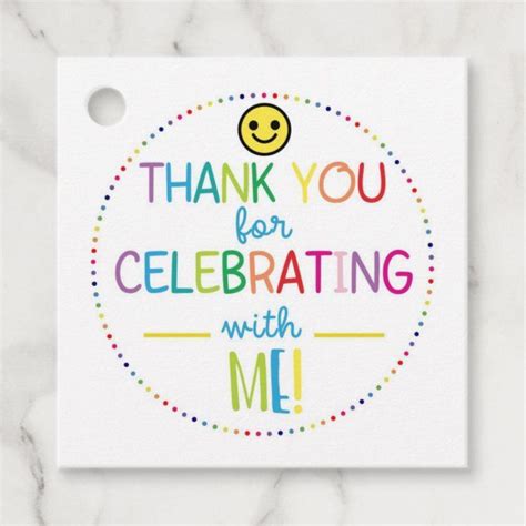 Thank you for Celebrating with me Favor Tags | Zazzle