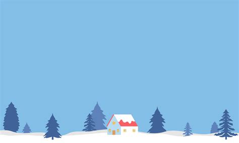 Winter landscape illustration with pine trees, clouds, and house ...