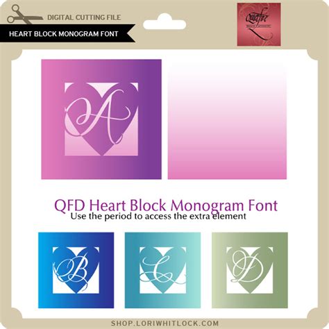 Monogram Heart Font - Lori Whitlock's SVG Shop