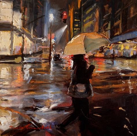 Jonelle Summerfield Oil Paintings: Rainy Night in Manhattan III