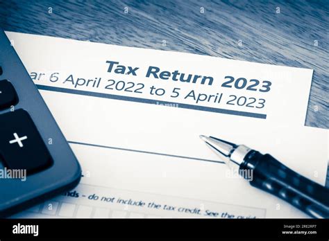 UK HMRC self assessment income tax return form 2023 Stock Photo - Alamy