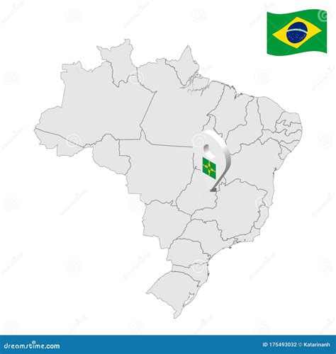 Location of Federal District on Map Brazil. 3d Federal District ...