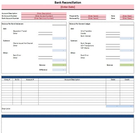 Free Excel Bank Reconciliation Template Download