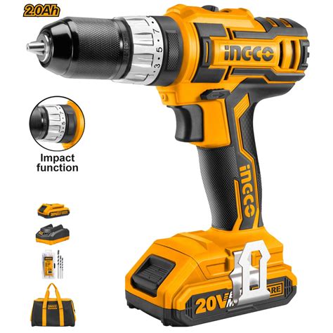 Cordless Impact Drill Kit (20v) – Ingco Tools South Africa