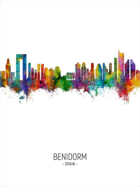 Benidorm Skyline Benidorm Spain Cityscape Art Print Poster - Etsy