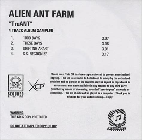 Alien Ant Farm truANT 4 Track Album Sampler UK Promo CD-R acetate (261506)