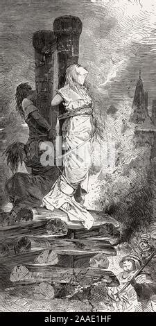 Burning of witches in the Middle Ages, steel engraving, 19th century Stock Photo - Alamy