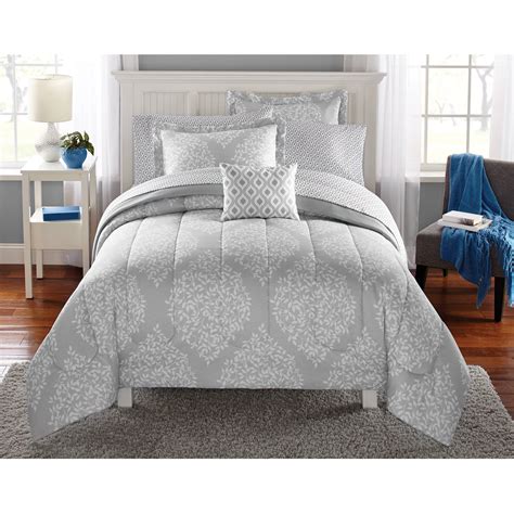 Leaf Medal Bed in a Bag Bedding Set Twin/Twin XL Mainstays Comforter Grey New | eBay