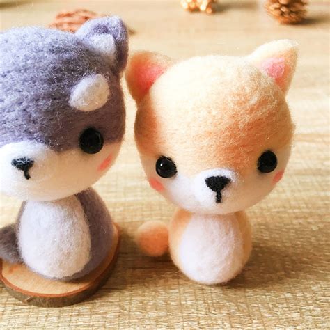 Needle felted felting kit project Animals dog cute for | Etsy