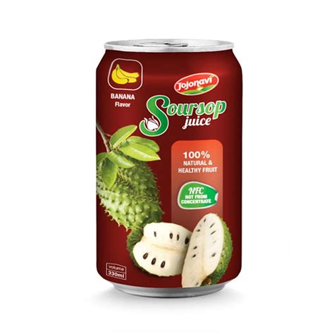 JOJONAVI Aluminium Can Soursop Juice with Banana Flavour in 330ml Container