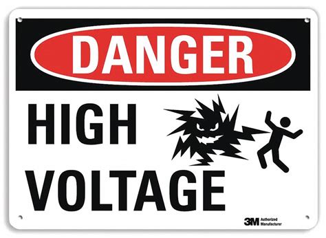 LYLE Danger Sign, Sign Format Traditional OSHA, High Voltage, Sign ...