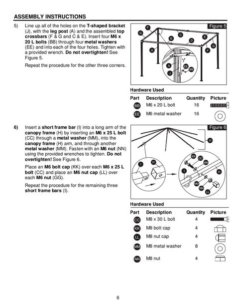 10 ft. x 12 ft. steel gazebo assembly & instructions manuals