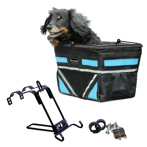 Pet Pilot® dog bicycle basket with Blue accents | Dog bike basket ...