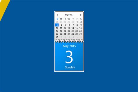 Blue Calendar Windows 10 Gadget - Win10Gadgets