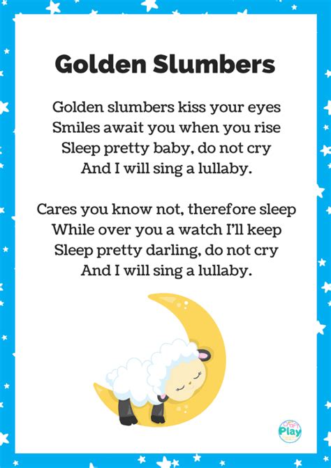 Golden Slumbers Nursery Rhyme For Kids - Craft Play Learn