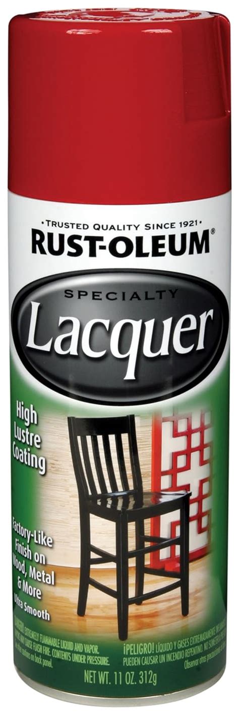 Rust-Oleum Lacquer Spray Paint Chinese Red Acrylic Furniture Wood Metal ...