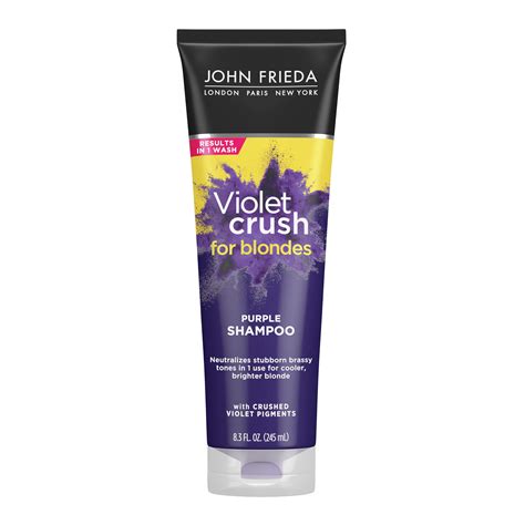 John Frieda Violet Crush Purple Shampoo, 8.3 fl oz Shampoo for Brassy Blonde Hair, with Violet ...