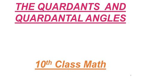 Quadrants & Quadrantal angles | 10th Class Math, Ch #10 - YouTube