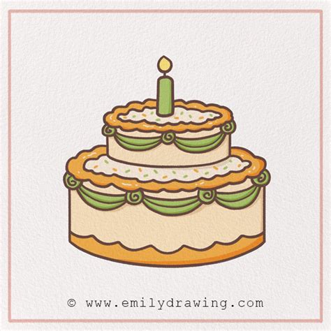 How to Draw a Birthday Cake – Emily Drawing