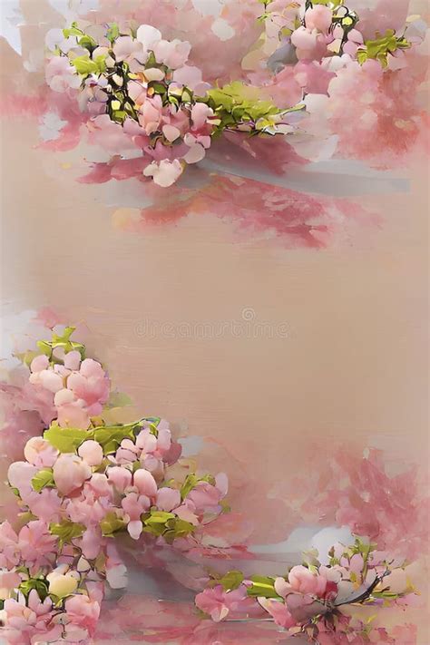 Cherry Blossom on a Watercolor Background Stock Illustration ...