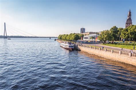 Daugava river in Riga editorial image. Image of lutheran - 123972855