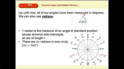 13.2 General Angles & Radian Measure - YouTube