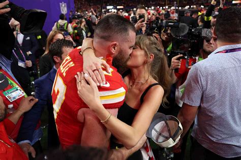 Travis Kelce Kisses Taylor Swift After 2024 Super Bowl Win