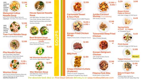 Rice Bowl Deluxe Menu - See Our Full Menu Online Easily