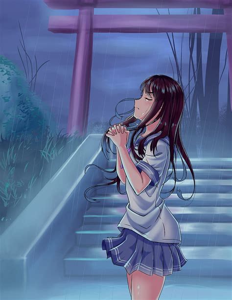 20 Sad Anime Girl Crying In The Rain Wallpaper - vrogue.co