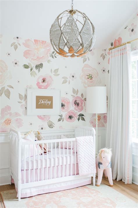 Love The Wallpaper Baby Girl Nursery Wallpaper, Wall - White And Pink Baby Nursery - 1363x2048 ...