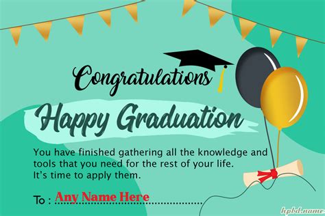 Customize Your Own Graduation Greeting Card With Your Name