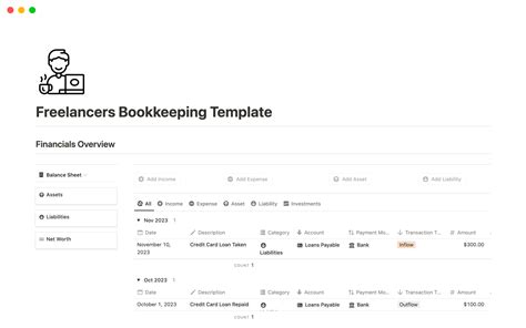 Freelancers Bookeeping | Notion Template