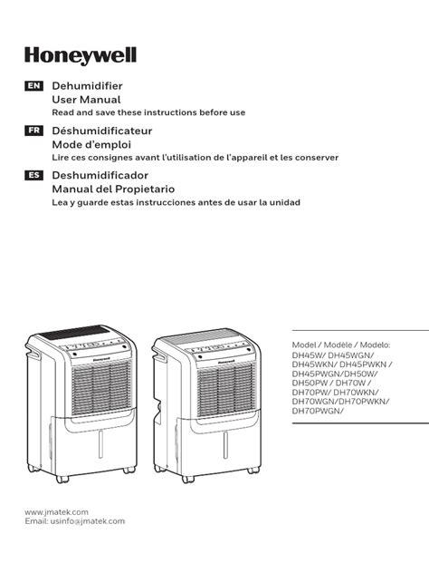 dh70 Honeywell Dehumidifier Manual | PDF | Humidity