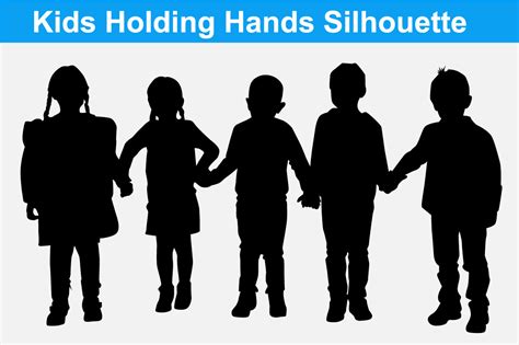 Kids Holding Hands Together Silhouette Graphic by nomanazizkhan1985 ...