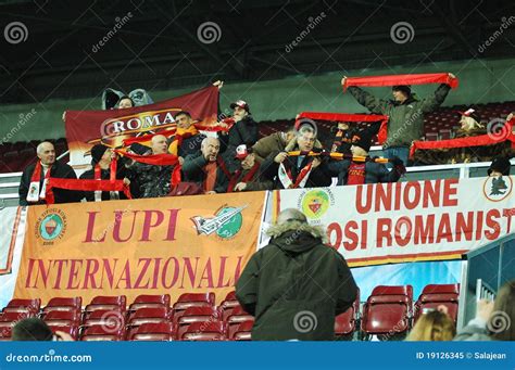 Fans of AS Roma at a match editorial image. Image of team - 19126345